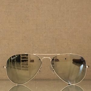 Ray Ban aviators silver flash lenses